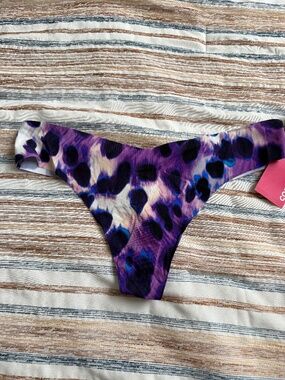 Commando Kenya Purple Classic Print Thong Size M/L